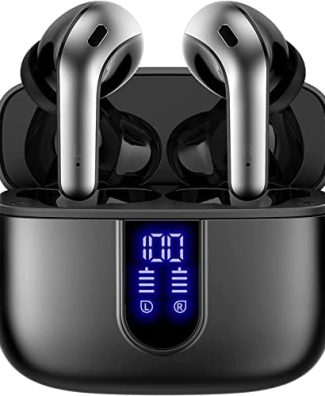 TAGRY Bluetooth Headphones True Wireless Earbuds 60H Playback LED Power Display Earphones with Wireless Charging Case IPX5 Waterproof in-Ear Ear buds with Mic for TV Smart Phone Laptop Computer Sports